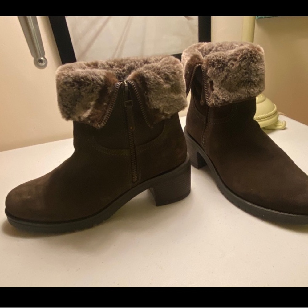 Boots-(Vintage Boundary) Suede with Fur Zip up